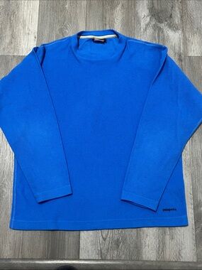 Patagonia synchilla fleece crew neck pullover/ blue/ size medium